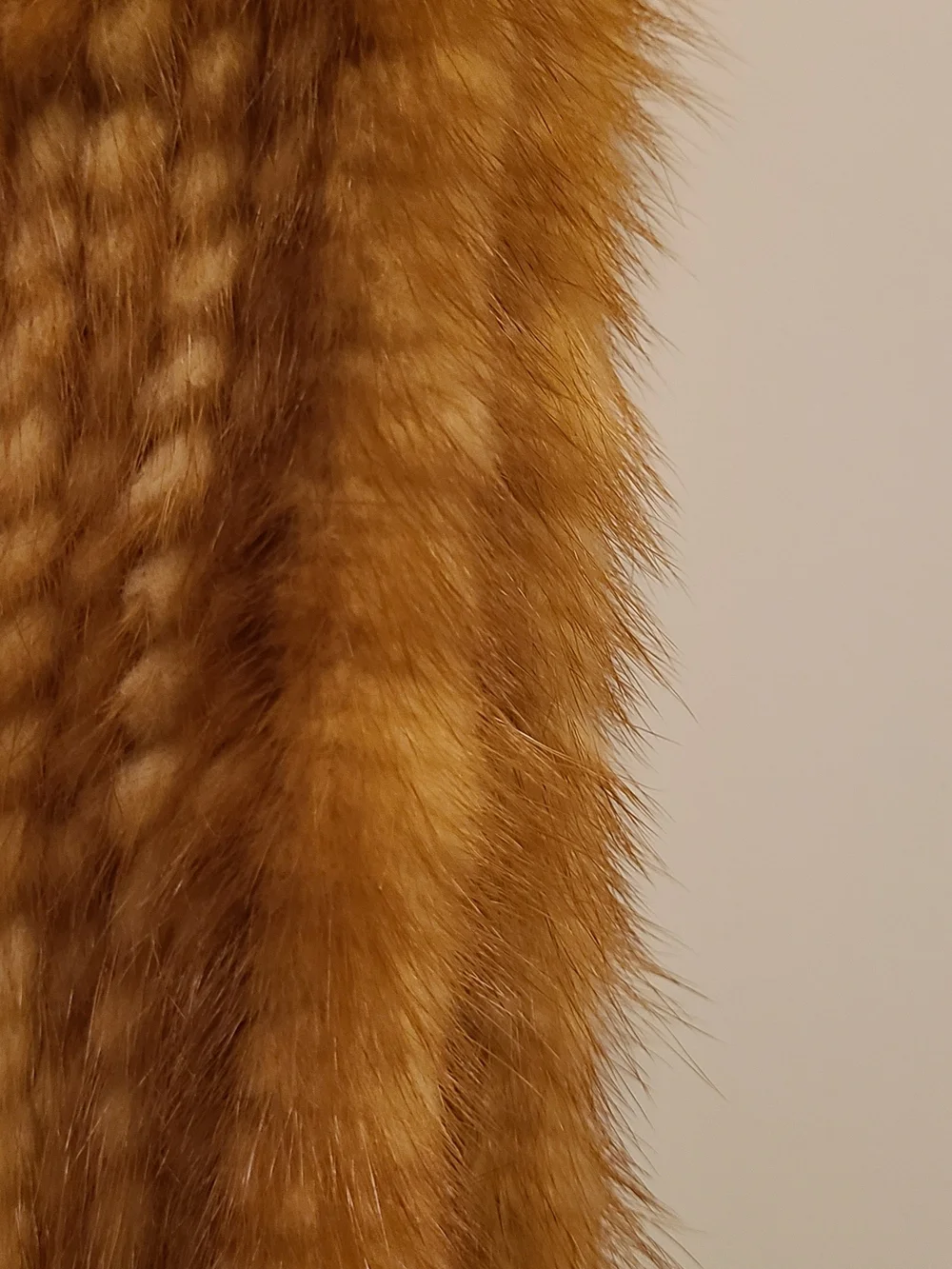 Lux Mink Genuine Fur Wide Scarf/ Shawl  in Golden Brown